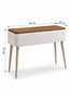 Hanah Home Sole - Aparador Blanco con Tela Teddy